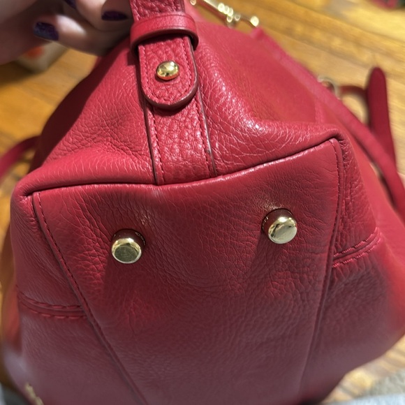 Coach Lenox Pebble Leather Satchel True Red with Gold Hardware - Picture 10 of 16